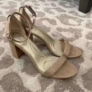 Champagne/Gold Block Heels